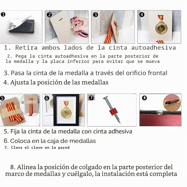 Foto 7 de 8 de Soporte/Marco de exhibición de medallas, Caja de exhibición multipropósito 3D, exhibir medallas para Bib