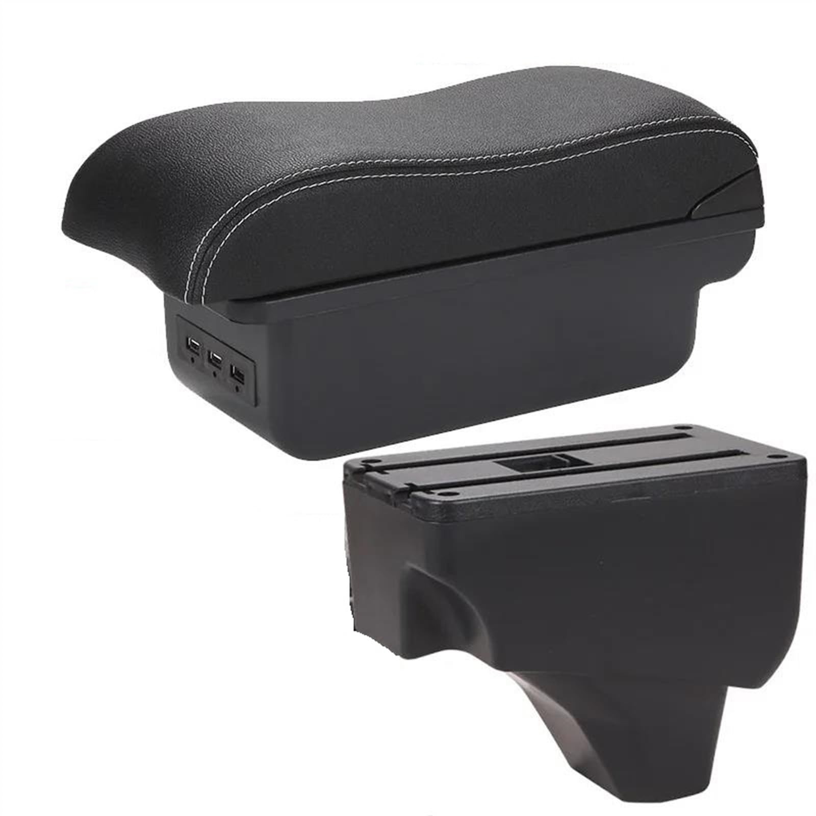 Ysdsls B3 Black White 3Usb Car Armrest Box Storage Retrofit Parts Curved Surface Accessories For 2008 208 2019-2024