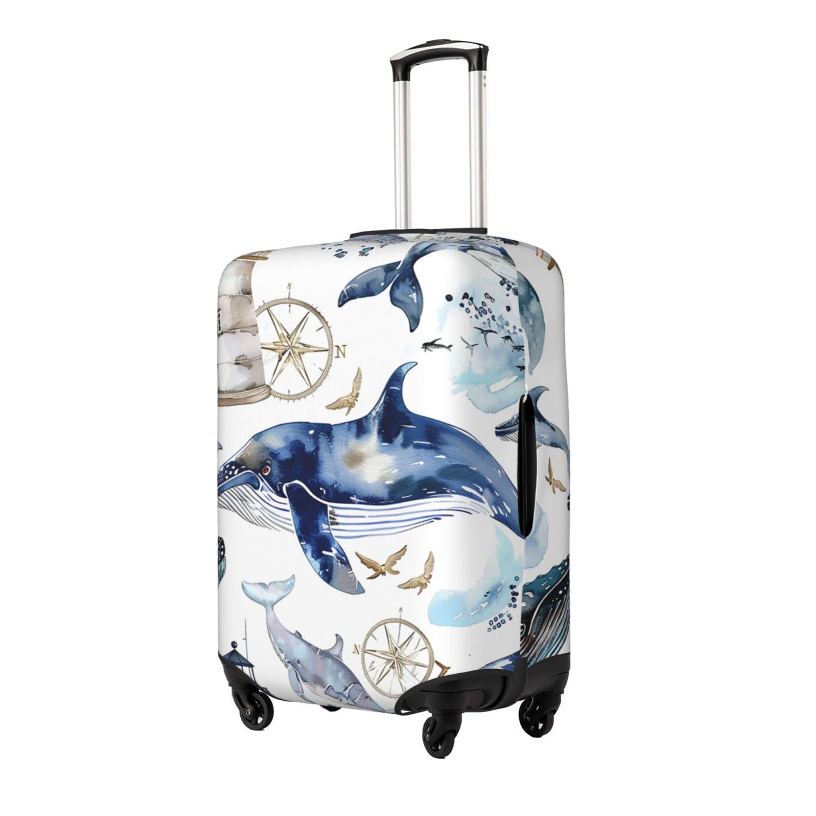 Fundas para Maletas, Funda Protectora for Maletas con diseño de Faro de Ballena de 18 a 32 Pulgadas(M)