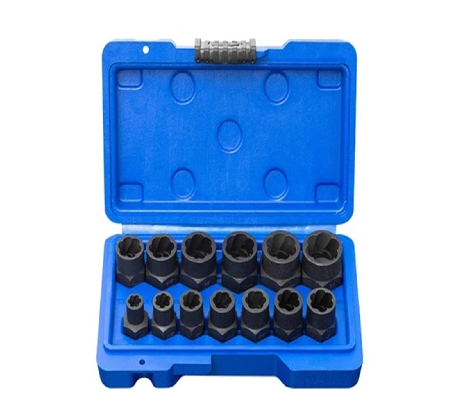 Extractor Especial para Tornillos de neumáticos con Funda Antideslizante para Dientes invertidos, Tuercas de Dientes deslizantes oxidadas dañadas (Color: 13 Piezas)