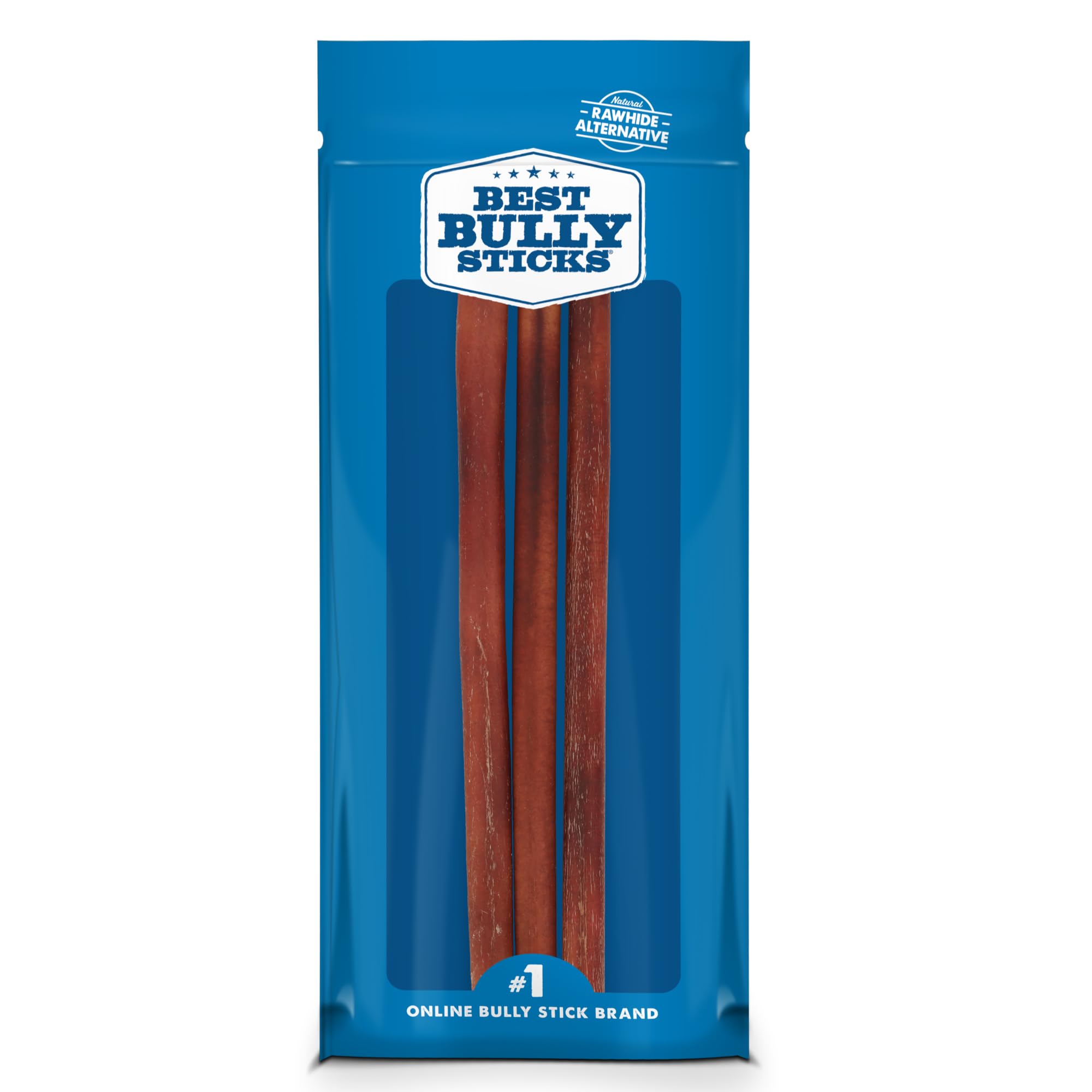 Best Bully Sticks 12 Inch Bully Sticks for Dogs - 3 Count (Pack of 1) - Natural, Easily Digestible, Grass-Fed Beef, Grain and Rawhide Free - Trial