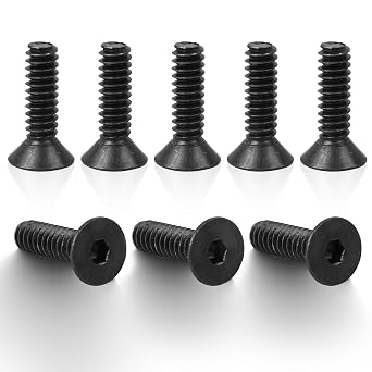 #6-32x3/8 Flat Head Socket Cap Screws,10.9 Grade Socket Head Screws,Black Medium Carbon Steel,20Pcs