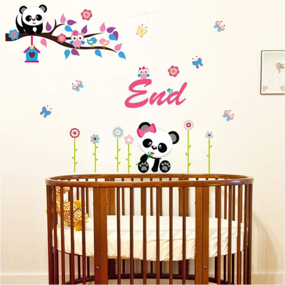 ajhsuwn Cute Cartoon Panda Wall Sticker DIY Kids Room Home Wall Decor Vinilos Decorativos Pared Infantiles