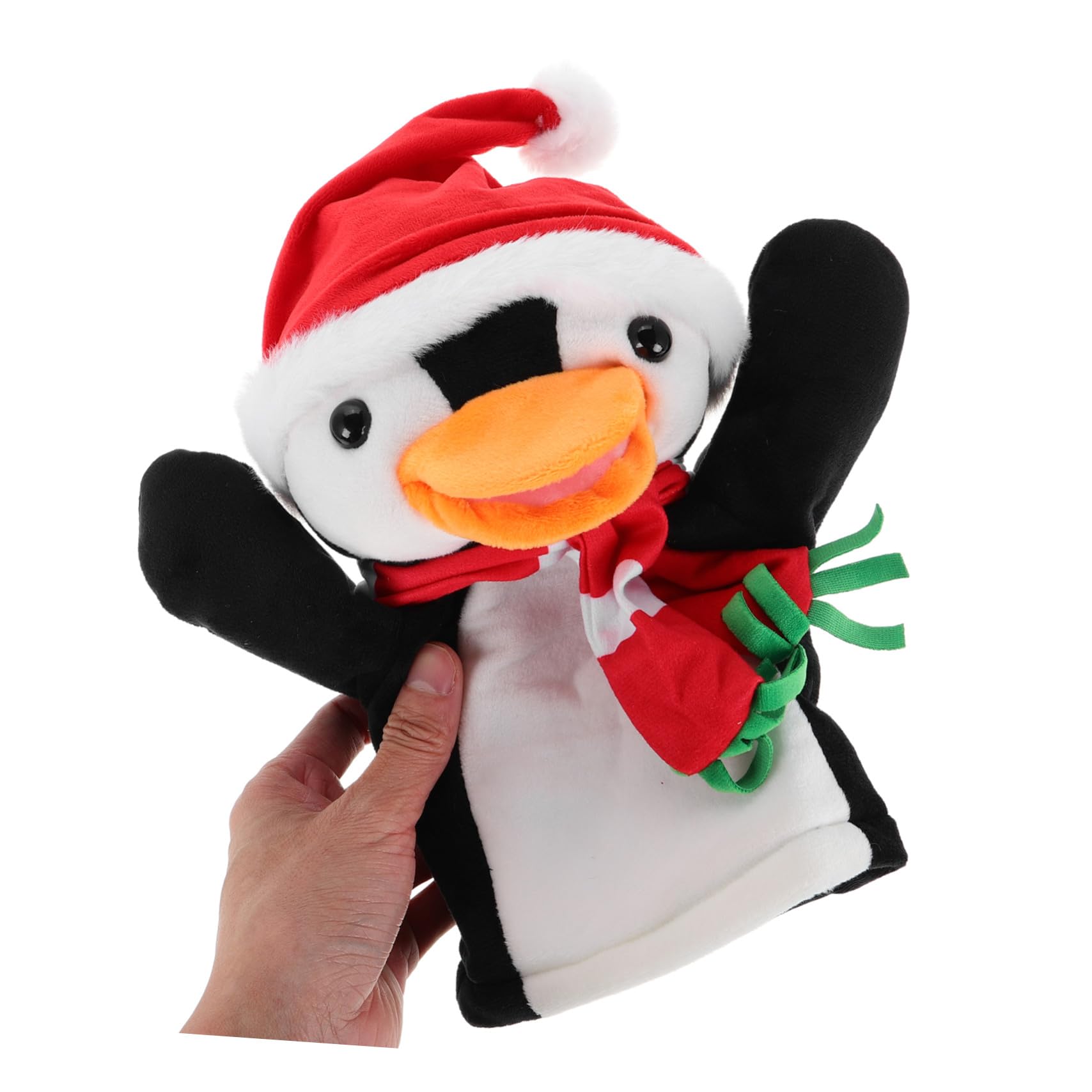 FRCOLOR 3 Piezas Marionetas de Dedo Pingüino de Peluche para Muñecos Interactivos de Mano con Diseño Navideño Juguetes Animales para Narración Festiva