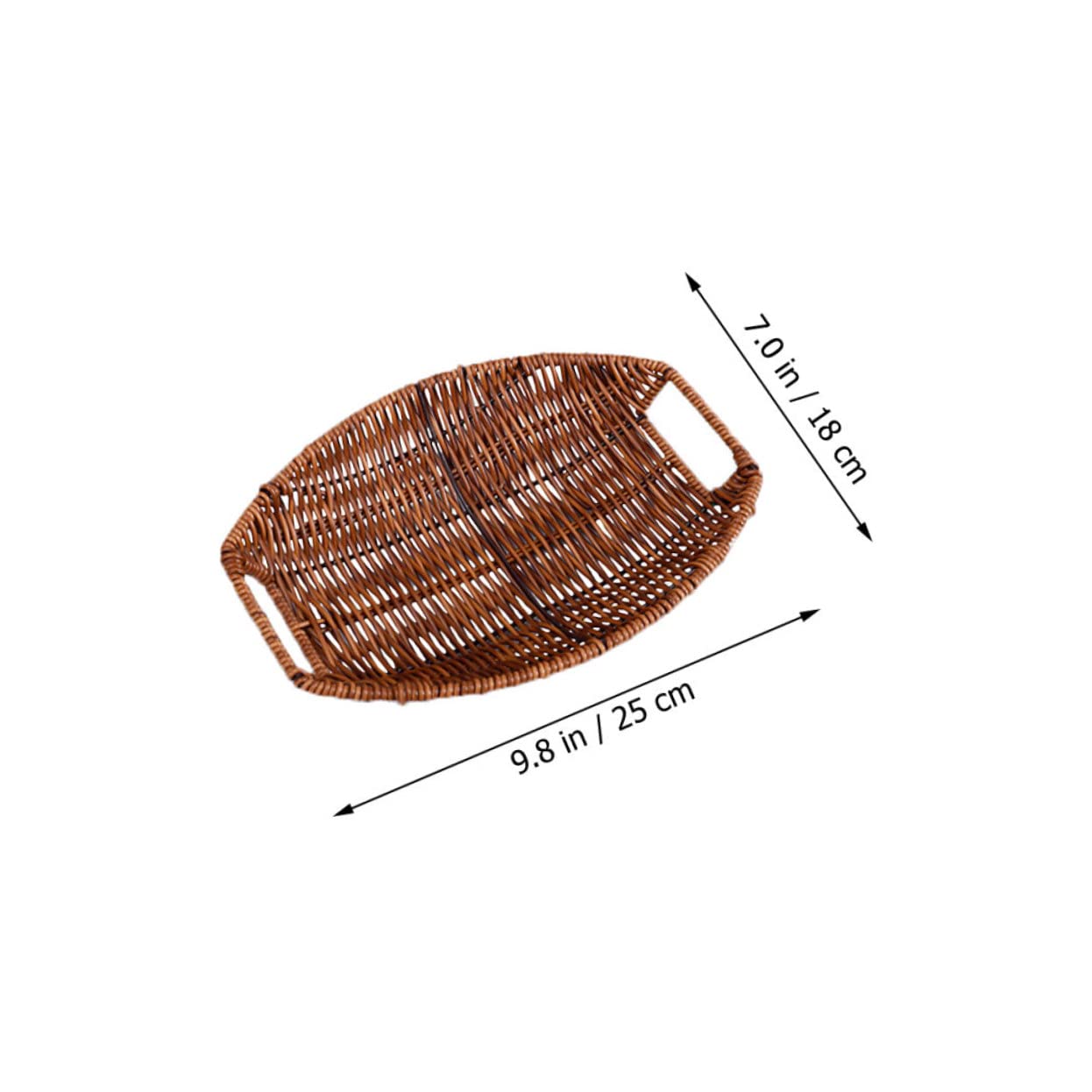 STOBAZA Imitation Rattan Bread Basket Baskets for Organizing Seagrass Basket Rattan Decor Fruit Tray Bread Basket for Kitchen Wicker Bread Basket Light Brown Pp Anti-vine re-usable