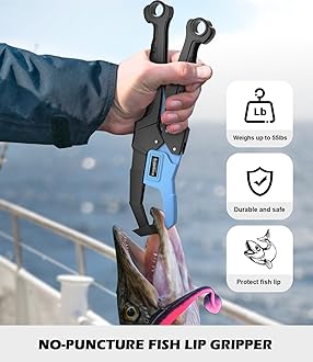 Pro Fishing Gear and Equipment Tools Accessories Kit with Fishing Pliers Fillet Knife Scissors Fish Lip Gripper Fish Ruler Fishing Gifts for Men Saltwater Fishing Fly Fishing Ice Fishing