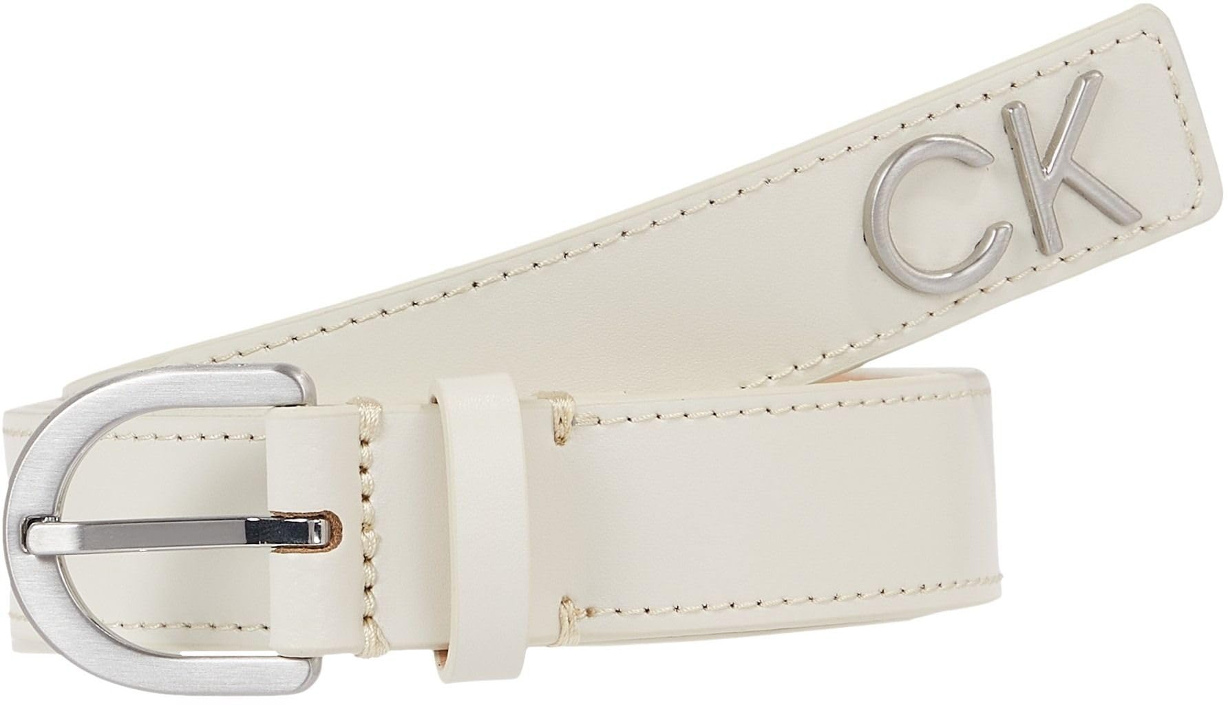 Calvin Klein Women Belt Leather, Off-White (Dk Ecru), 65