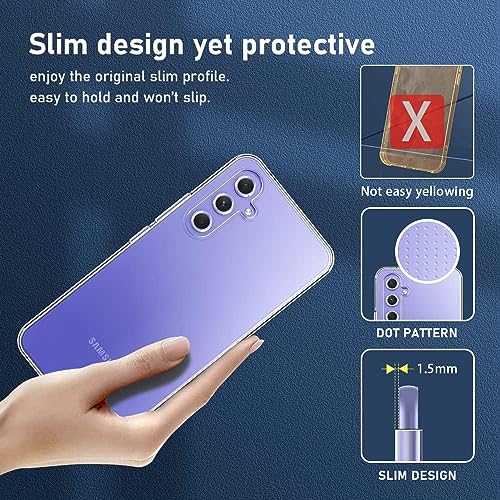 Image of NISHTECH for Samsung Galaxy A54 5G Premium Transparent Hybrid Soft Slim Dust Proof Back Case Cover Silicone with Camera Protection