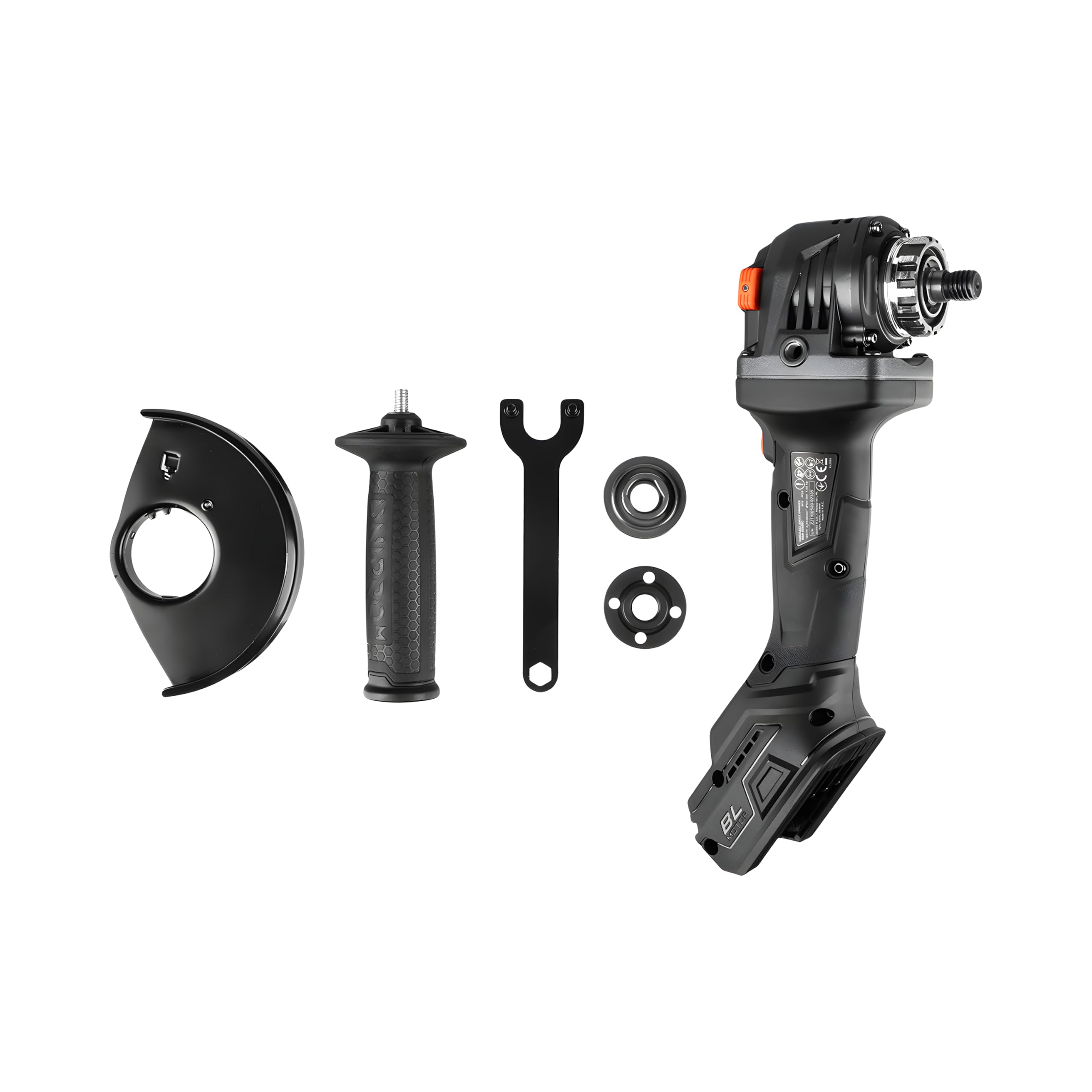 Amoladora Angular a Batería DGA-204SBC 20V - Disco 125 mm con Motor Brushless Sin Escobillas, 6 Velocidades de 4000-9200 RPM para Corte, Desbaste y Pulido - Con Batería 6 Ah y Cargador - Por Dnipro-M