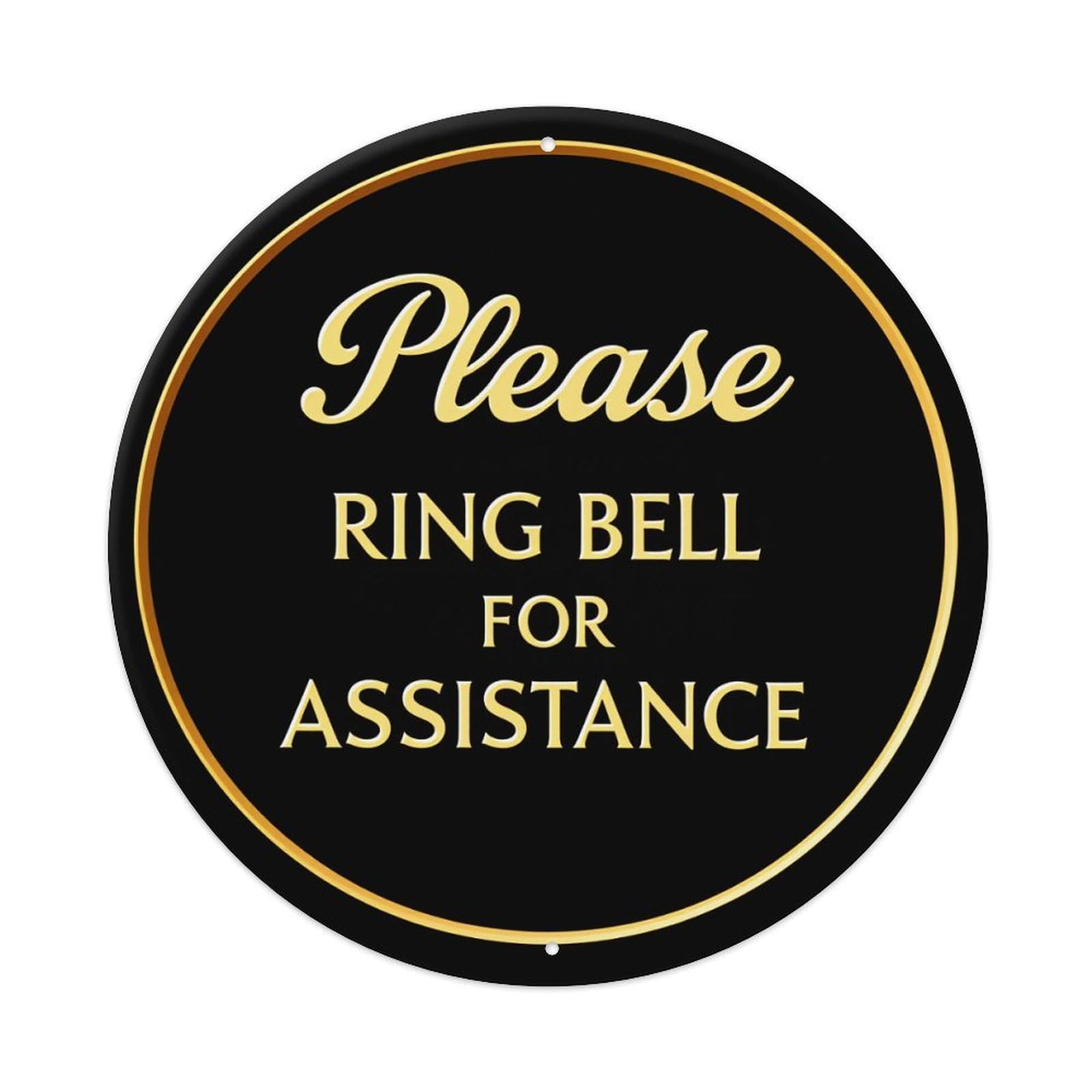 Please Ring Bell For Assistance Round Tin Sign Vintage Style Metal Sign Home Bar Garden Wall Plaque Decor Metal Poster 8x8 Inch