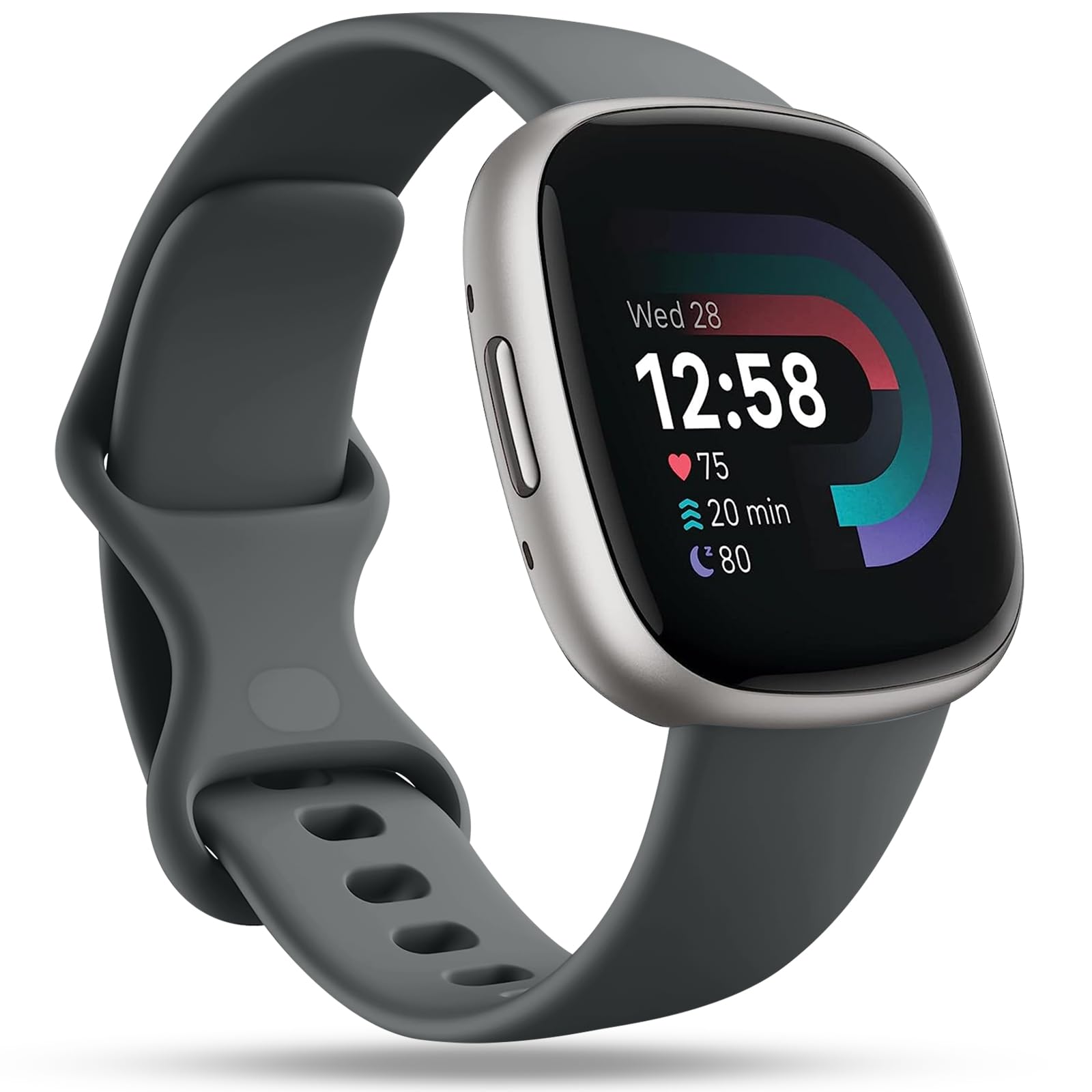 Getino Sport Band Compatible with Fitbit Versa 4 Bands/Versa 3 Bands & Fitbit Sense Bands/Sense 2 Bands for Women Men, Soft Replacement Strap