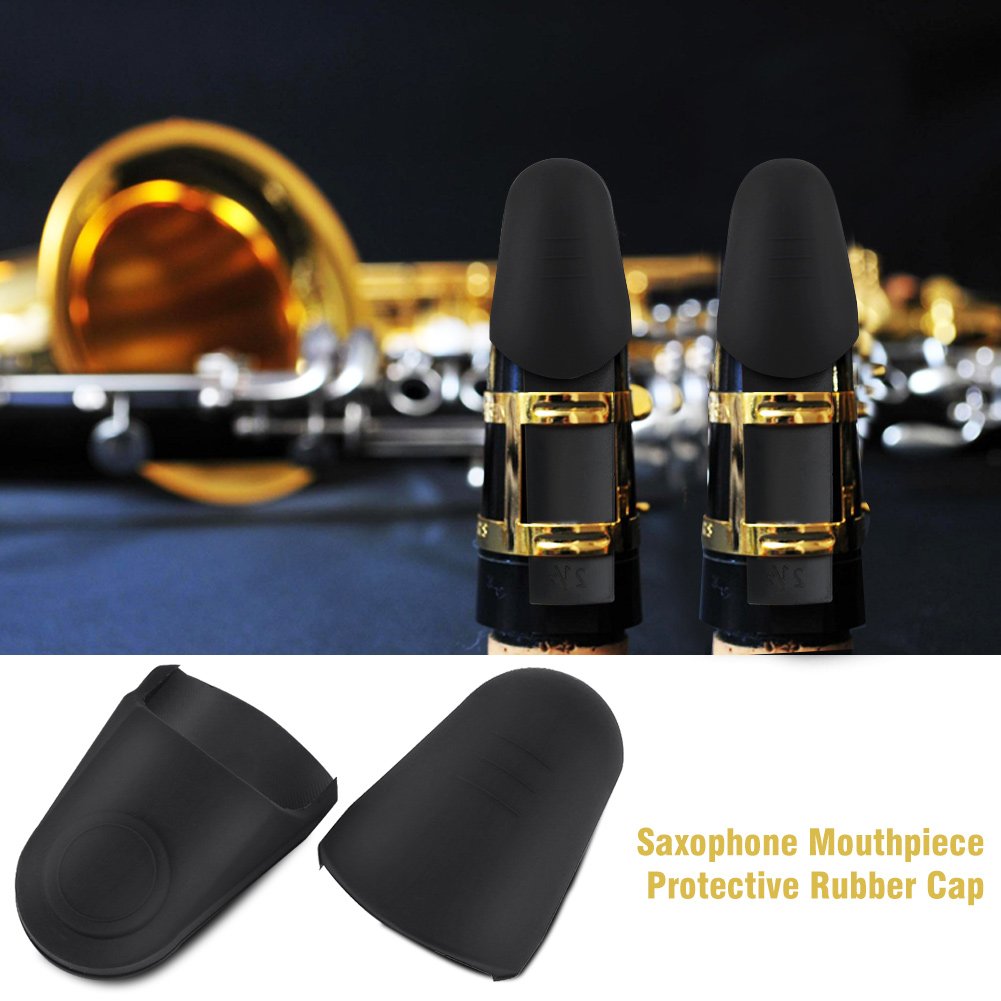 Dilwe 2pcs Capuchons pour Embouchure de Saxophone, Capuchon en Caoutchouc pour Embouchure de Clarinette