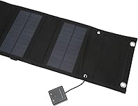 Vista 4 de Cargador de panel solar portátil de 25 W, 5 V 2.5 A, kit de cargador solar plegable para teléfono, 8 paneles solares plegables con 1 a 3 cables