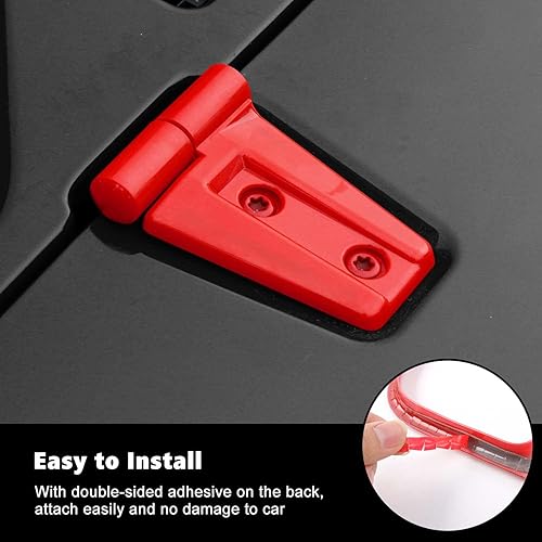 Miniatura 6 de RT-TCZ Cubierta de bisagra de capó, accesorios de decoración exterior para Jeep Wrangler JK y Unlimited 2007-2017, 2 unidades (rojo)