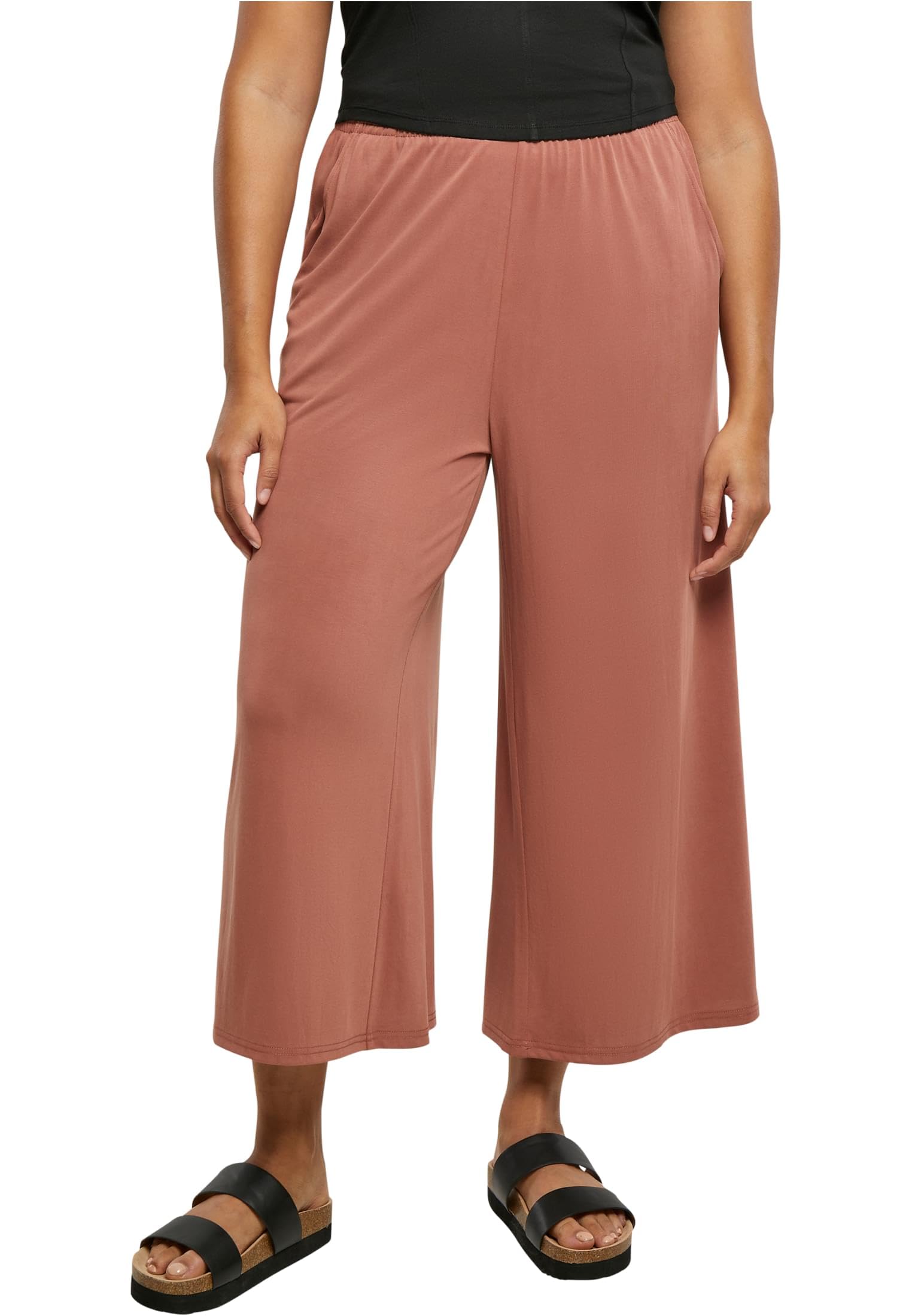 Urban Classics Women's Terracotta Modal Culotte Fabric Trousers Dusky Pink, Xxl