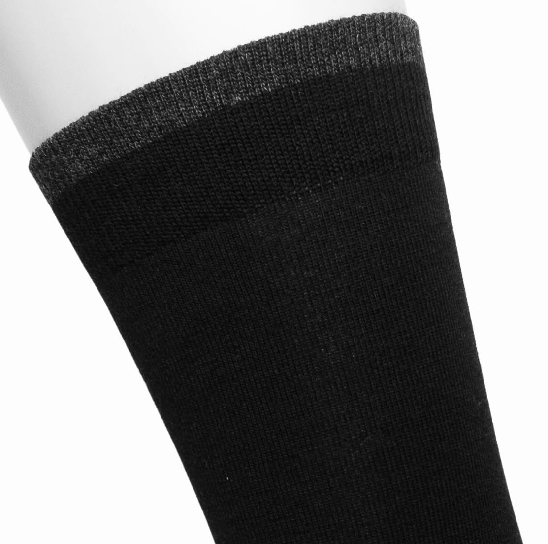 ULLMYS Basic Herren Merino Wollsocken – 80% Merino Wolle für Komfort im Alltag & Business, aus Europa – 3 Paar (DE/NL/SE/PL, Numerisch, 43, 46, Regular, Regular, Schwarz) - Image 3