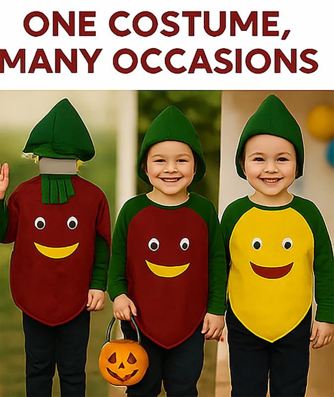 Image of FancyDressWale Fruit & Vegetable Fancy Dress Costume for Kids | Free Size 2-10 Years | School Fancy Dress, Stage Shows, Theme Parties