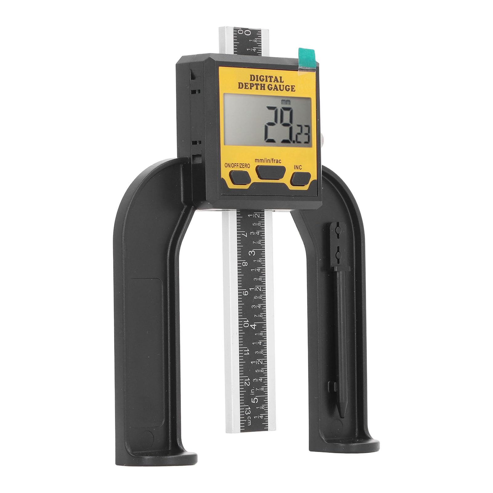 FTVOGUE Jauge de Profondeur Numérique, Outil de Travail du Bois, Matériau ABS avec Résolution de 0,01 Mm, Base Magnétique pour Table de Toupie et Rapporteur, Mesure Précise de la Hauteur