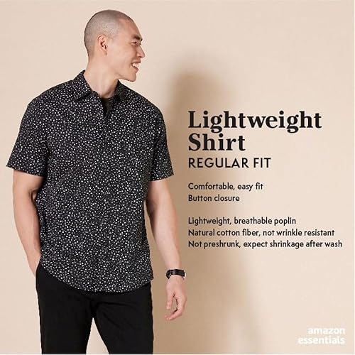 Miniatura 2 de Tienda Essentials - Camisa de manga corta para hombre, ajuste regular, estampada