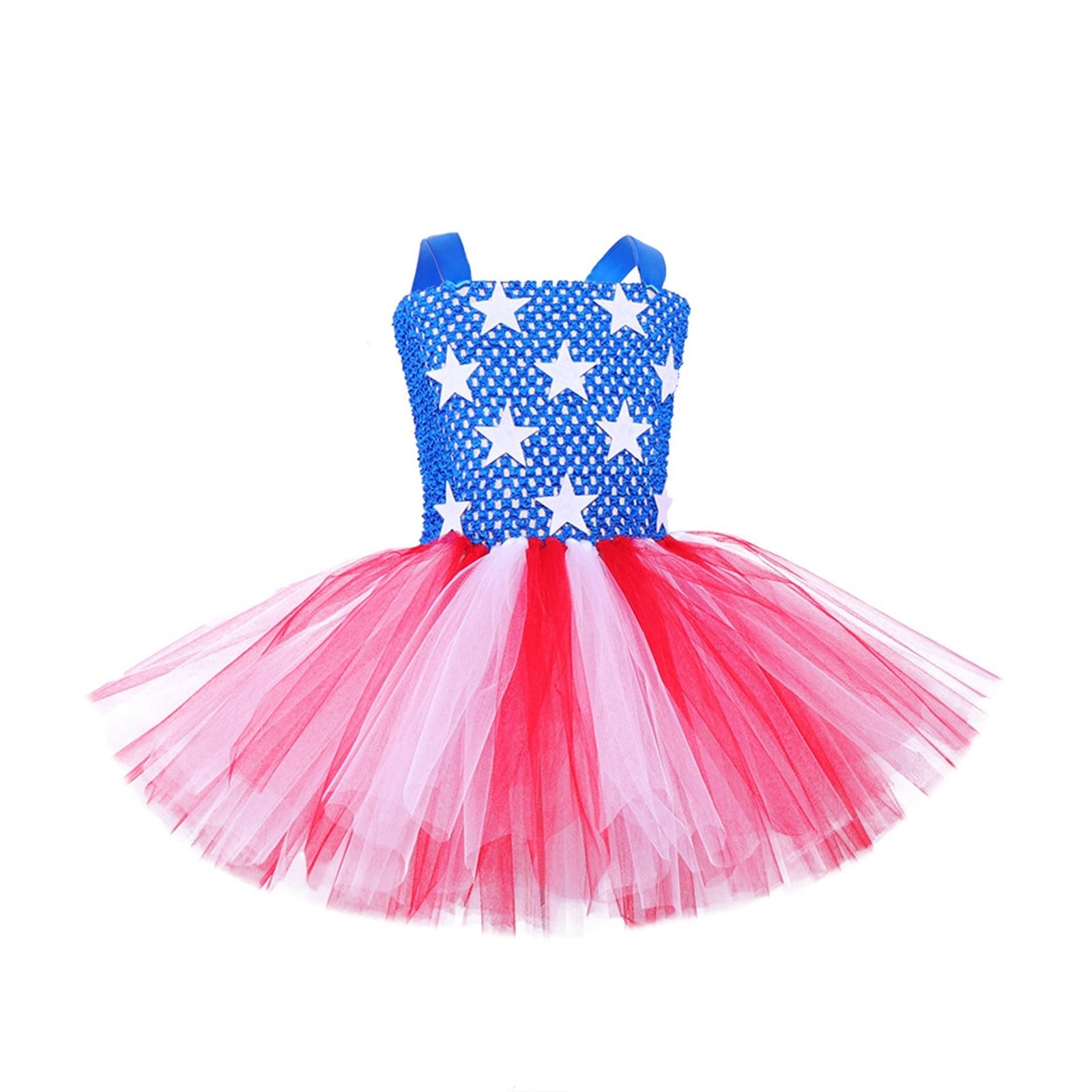 Vestito da bambina con tutù con bandiera americana scintillante in rete con paillettes prendisole corto per il giorno dell'indipendenza abiti in tulle glitterato I miei ordini Vendita Liquidazione