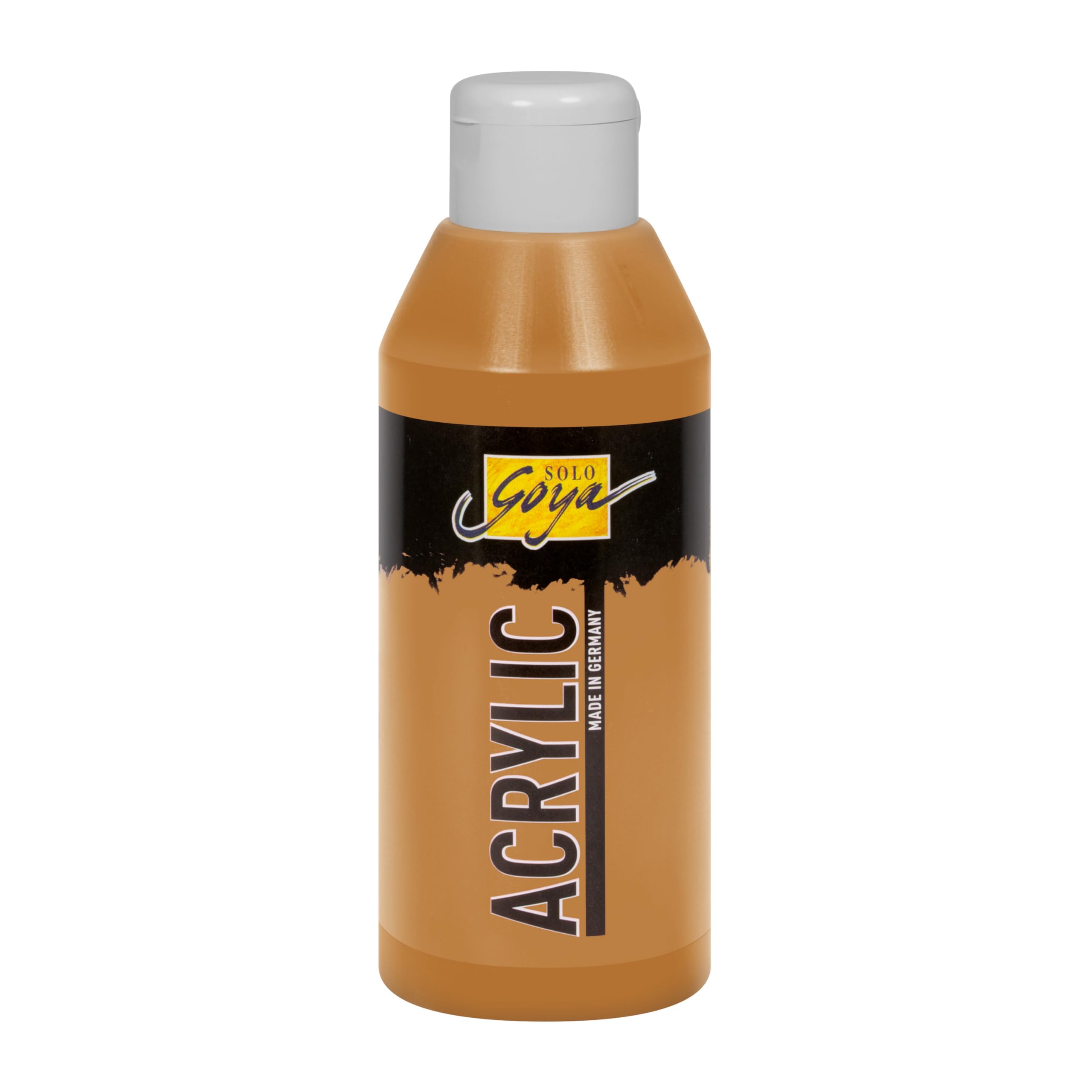 KREUL 84234 - Solo Goya Acrylic goldocker, 250 ml Flasche, cremige vielseitig einsetzbare Acrylfarbe in Studienqualität, auf Wasserbasis, schnell und matt trocknend, gut deckend, wasserfest