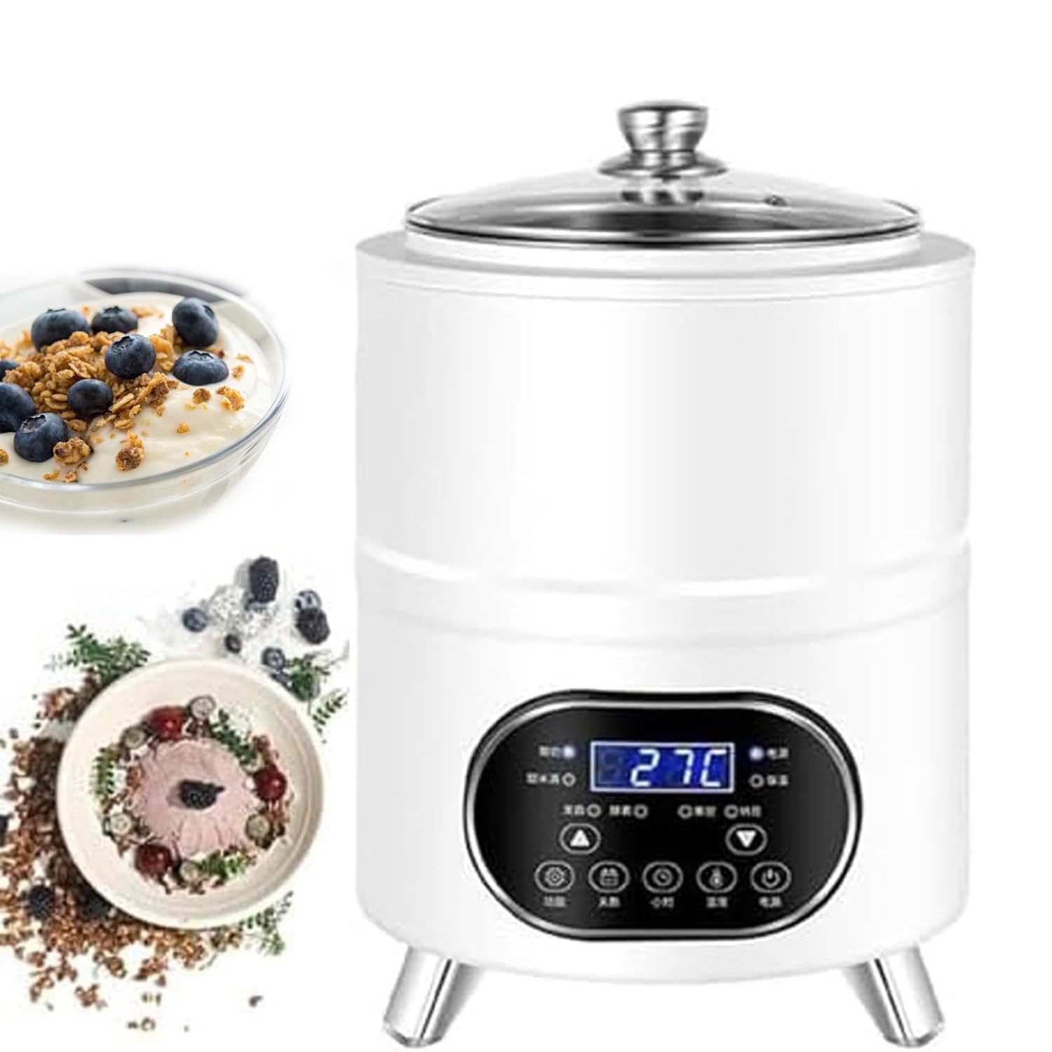 Maszyna do jogurtu 8L/12L, inteligentna maszyna do jogurtu o stałej temperaturze, domowa inkubatorka do jogurtu, elektryczna maszyna do fermentacji z kontrolą czasu i temperatury, do Yogurt White-8L