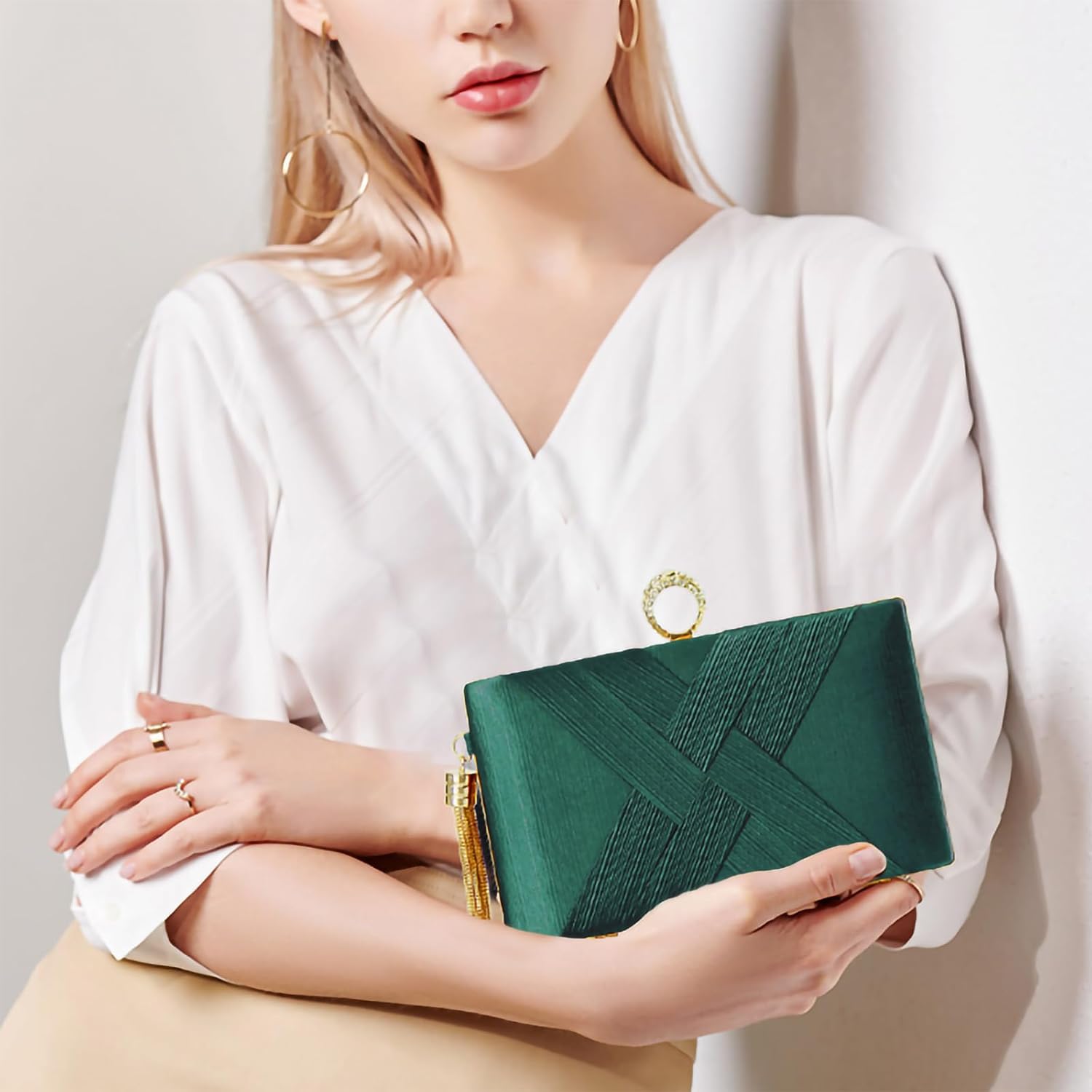 Clutch Purses for Women Tassel Evening Clutch bag Sparkly Diamond Crossbody Shoulder Bag For Wedding Night out Party - Image 2