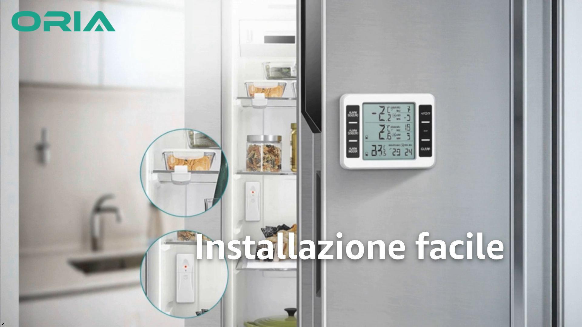 Termometro Per Frigorifero, Termometro Digitale Per Congelatore Con Monitoraggio Della Temperatura Interna E 2 Sensori Wireless Termometro Da Frigorifero Con 3 Allarmi Sonori Registrazione Minmax Per 69396272