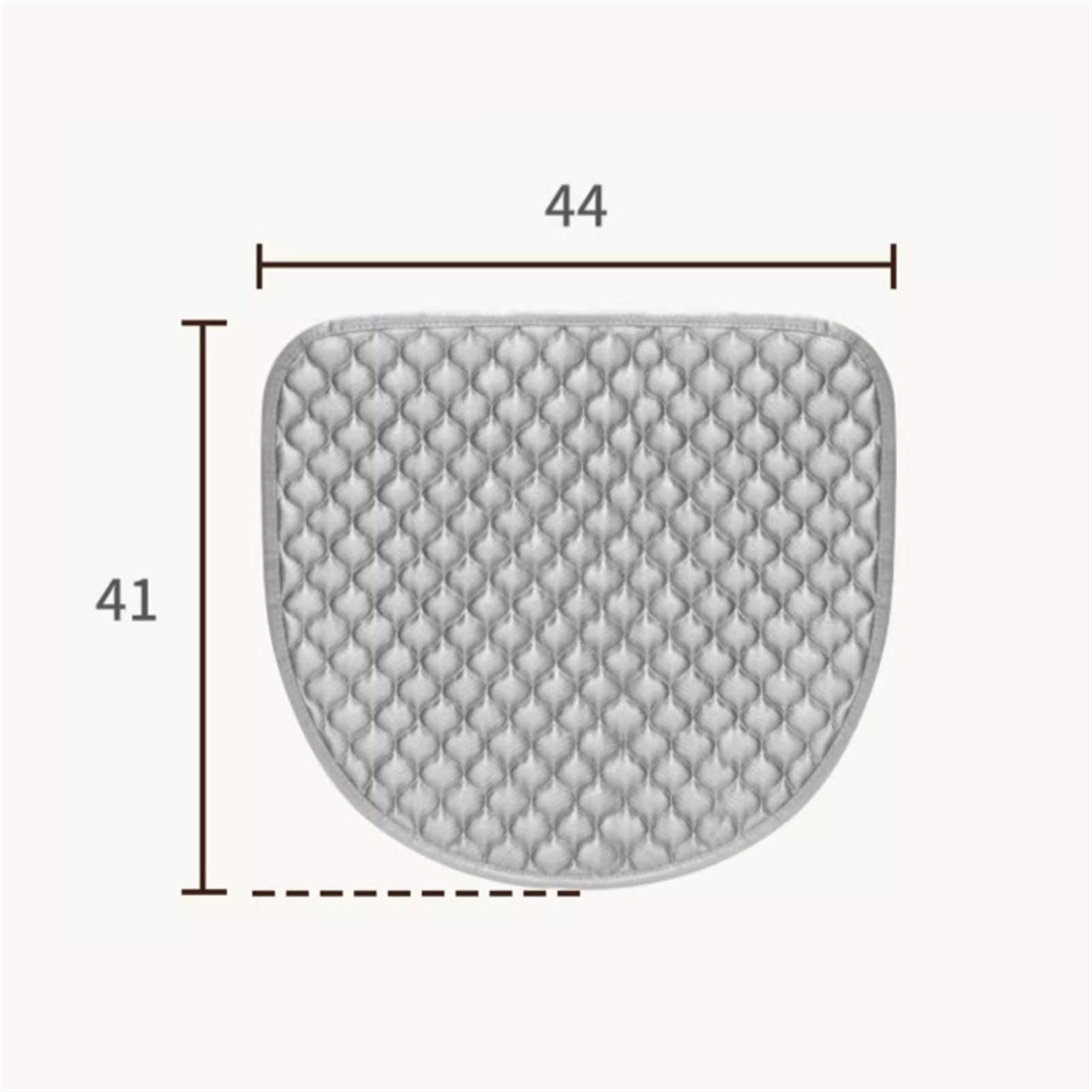 Lot de 4 Coussins de Chaise Antidérapants Demi Cercles Galette de Chaise Confortables et Lavables pour Salle à Manger Cuisine, Gris, 44 x 41 cm