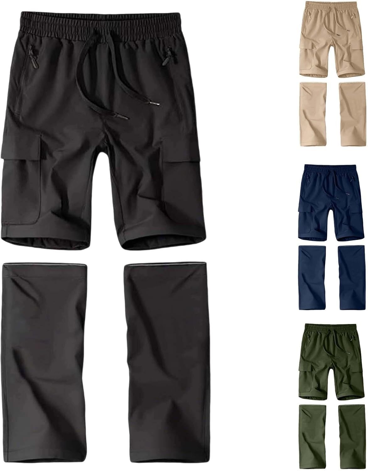 Boys Convertible Hiking Pants Zip Off Waterproof Cargo Pants Teens Outdoor Quick Dry Fishing Casual Sweatpants
