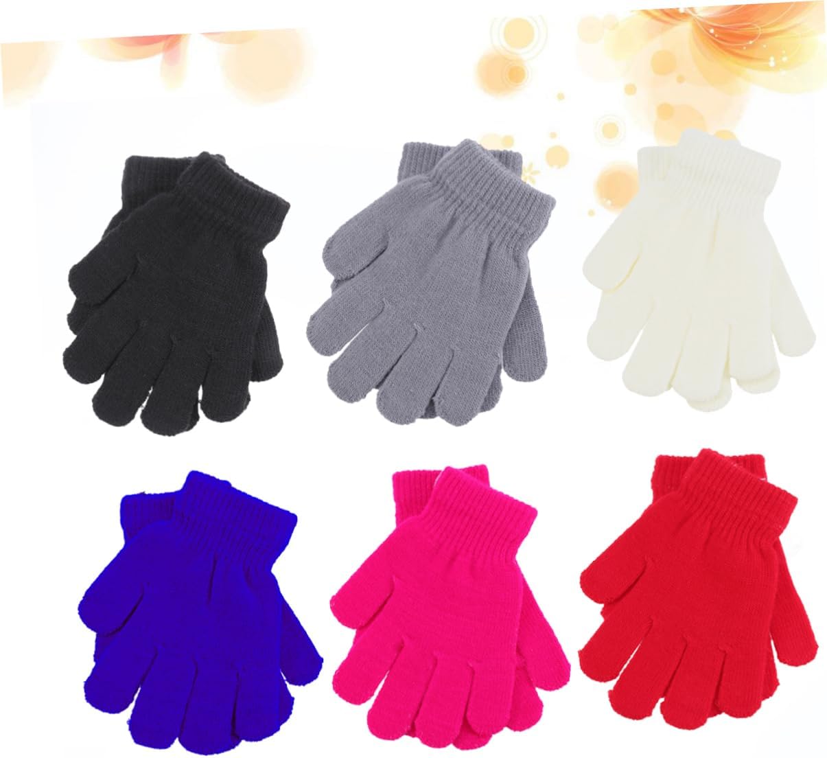 BESTYASH Adorable Winter Warm Gloves for Kids 4-12 Years Old Black Easy to Wear Cold Protection Random Color