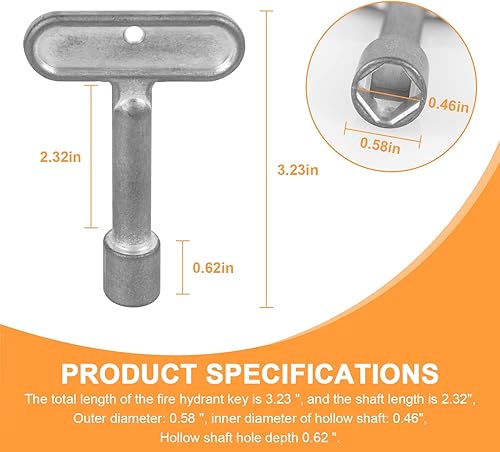 Miniatura 2 de Llave de hidrante de 38 pulgadas, llave de agua para P1300-PART-13-KEY, compatible con Zurn, llave de grifo de agua, llave de hidrante mejorada para