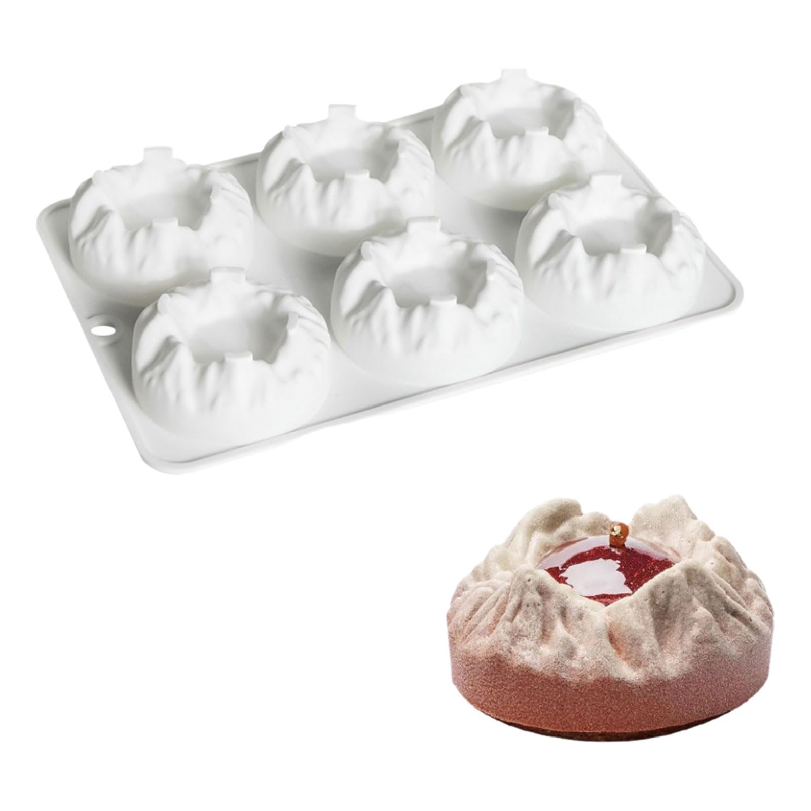 alloneslife Flexible Silicone Mold for Snow Mountain Pastries Puddings Chocolate Mousses Cake Baking Tool Mousses Cake Mold