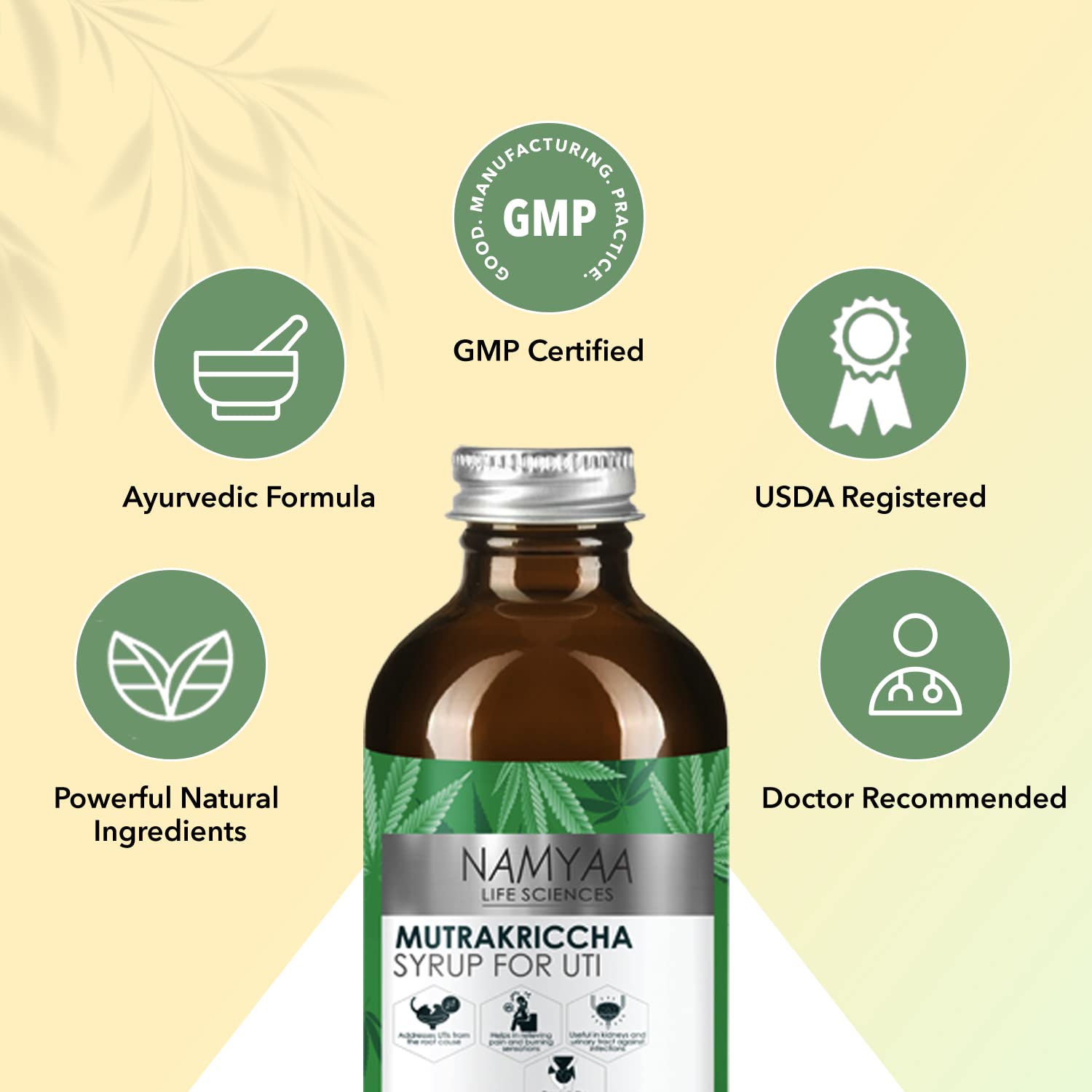 Namyaa Mutrakriccha Syrup for UTI - Fast relief of UTI Pain, Burning & Urgency | Strengthens Urinary Tract | Fast-Acting, Detoxifying, Flush Impurities, Clear System 3