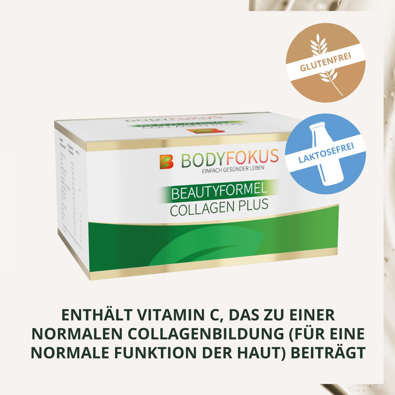 BodyFokus BeautyFormel Collagen Plus - Kollagen Pulver aus Weidehaltung + Hyaluronsäure