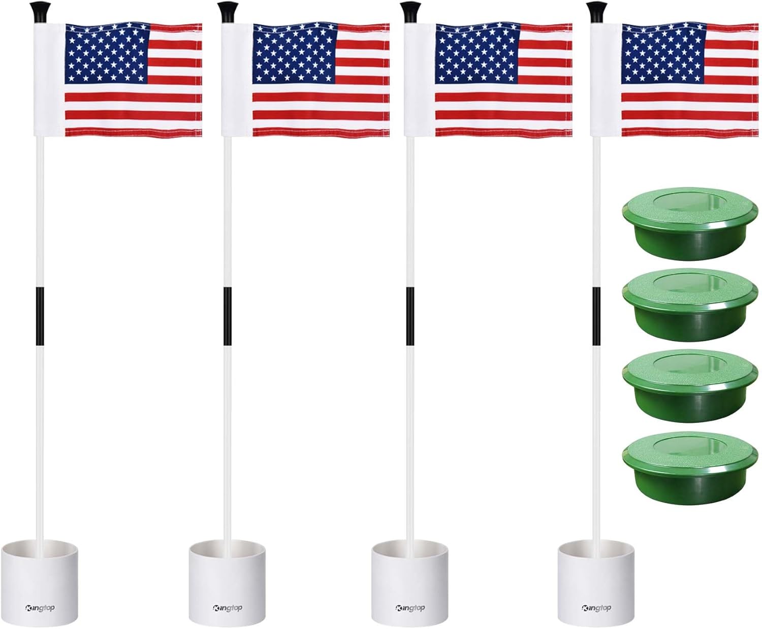 KINGTOP Mini Golf Flagstick with Hole Cup Cover, Practice