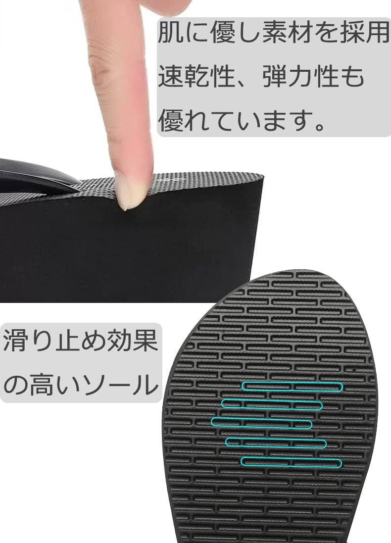 [LA-Hazel] ビーチサンダル レディース 厚底 歩きやすい 6cm 4cm 滑り止め 防臭 速乾 柔らかい シューズ ビーサン 通年適用 黒 白
