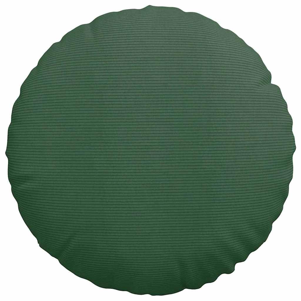 Juego de 2 cojines de pana de 80 cm de diámetro, color verde oscuro