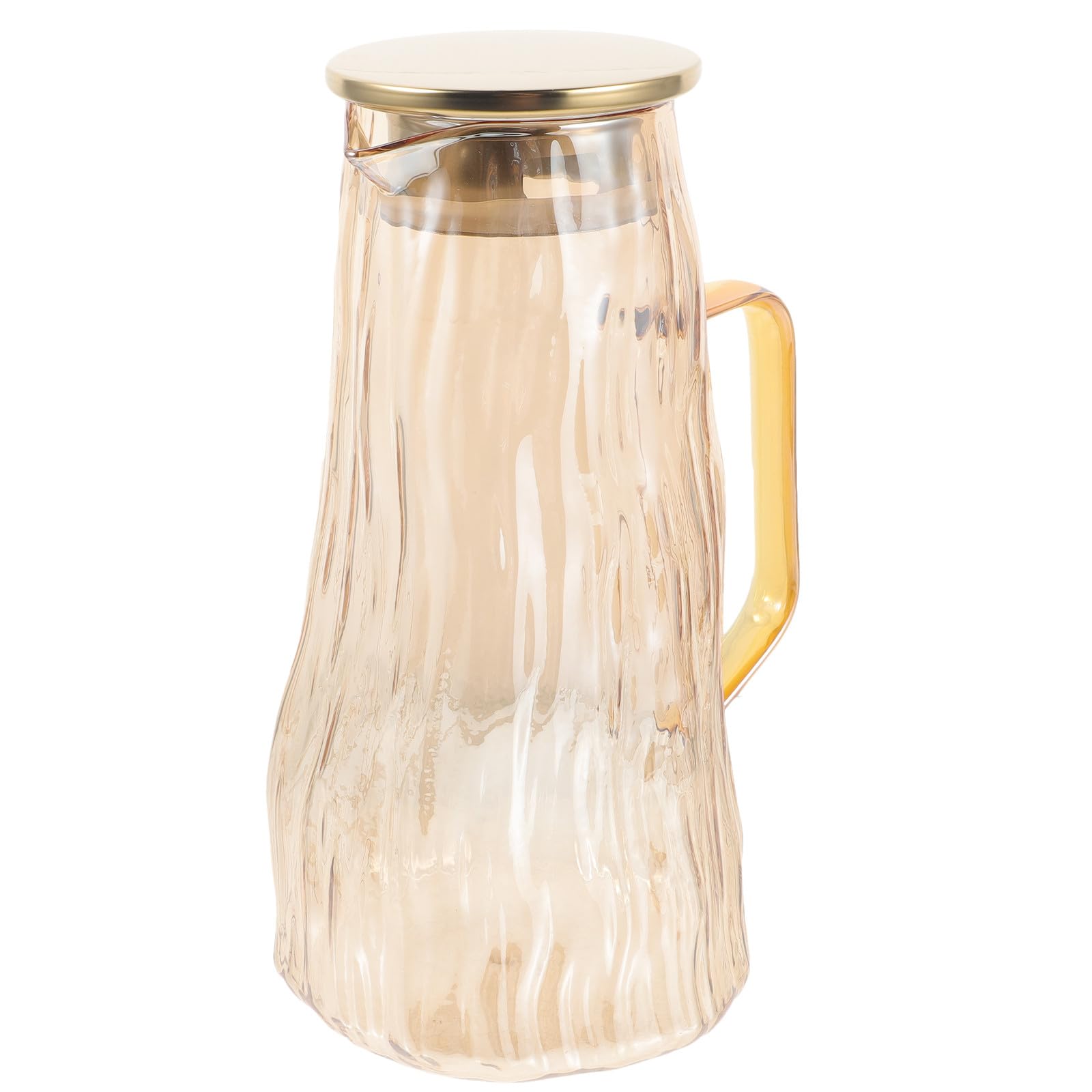 VALICLUD Jarra de Vidrio Tapa Dorada de 1.5l, Diseño Grueso y Capacidad Grande para Infusiones y Saborizantes de Agua en Hogar y Cocina