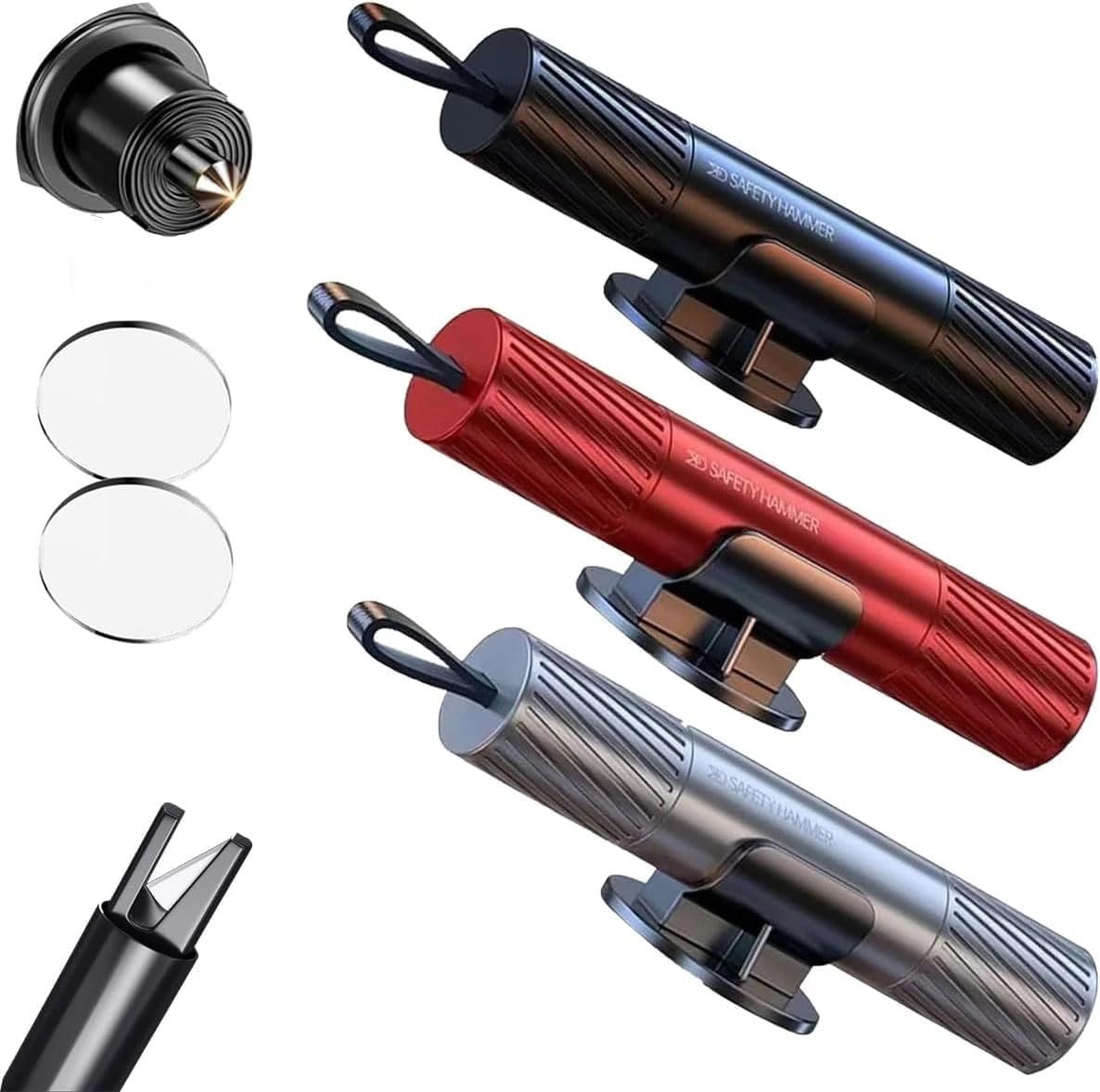 Upgraded Car Window Breaker and Seatbelt Cutter, Emergency Escape Tool, Car Safety Hammer Glass Breaker, Auto Escape Hammer for All Vehicles (3PCS)