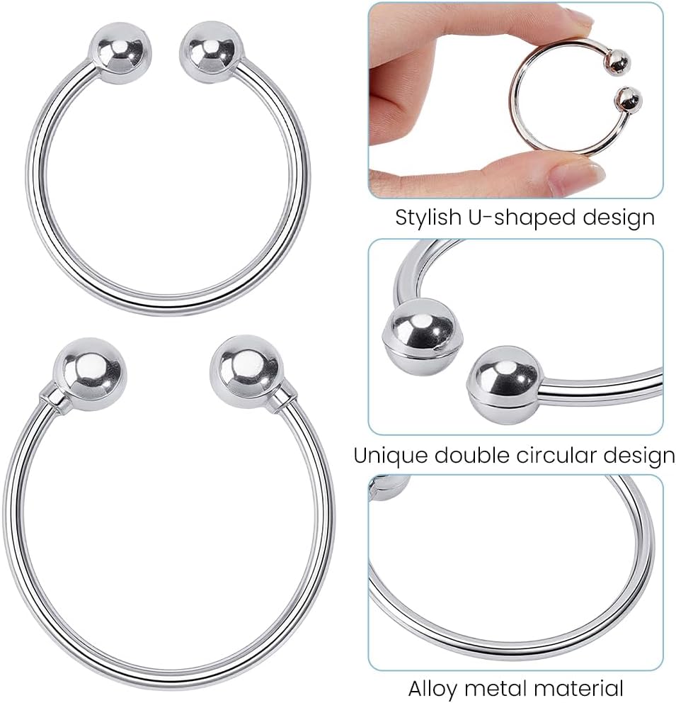 GORGECRAFT 20Pcs 2 Sizes Alloy Bikini Clips O Ring Bikini Closure Buckle Silver Bathing Suit Front Closing Clasps for Swimsuit Bras Lingerie Summer Beach Sunbathing Accessories DIY Sewing Crafts