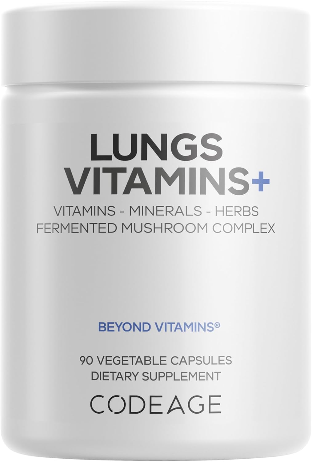 Codeage Lungs Vitamins, A, C, D, E, B6, Milk Thistle Lung Supplement, Zinc & Magnesium, Cordyceps, Reishi, Chaga, Poria, Tylophora, Ginger, Peppermint Leaf Organic Herb Cleanse - Non-GMO - 90 Capsules