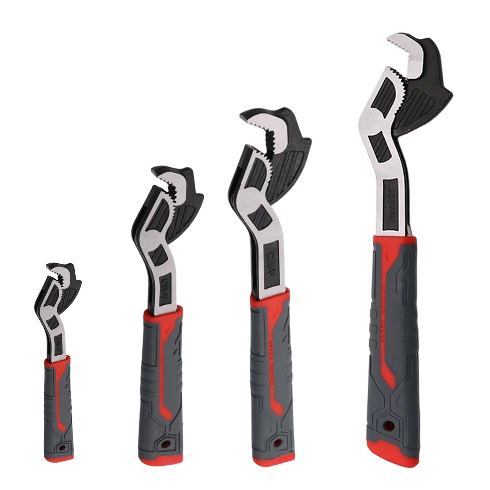 Jaw Adjustable Spanner Set of 4 Pipe Clamp Wrench from 6 to 12Inches for Grip on Plumbing and Machinery Mechanical Maintenance Spanner