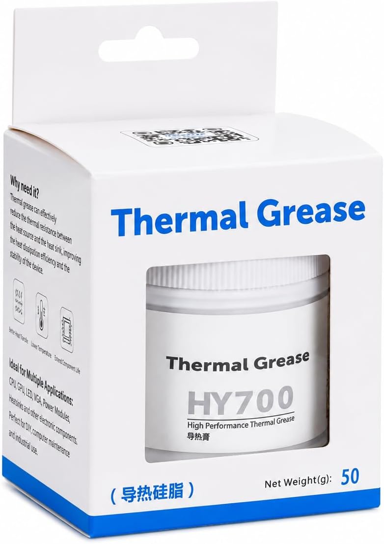 HY700-50g CPU Thermal Heatsink Grease Paste Compound Thermal Conductivity: >3.14W/m-k Carbon Based High Performance for CPU PC GPU PS5-50 Grams (!Capacity:50g is the Third of one Bottle