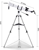 Vista 9 de Telescopios para adultos Astronomía, COZYAGE Telescopio, 27.559x3.543 in AZ Telescopio Refractor Astronómico, Telescopio para principiantes y niños