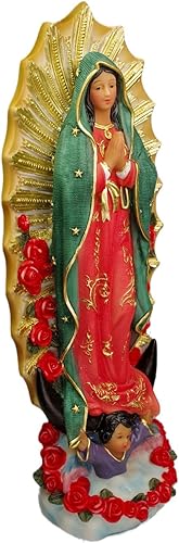 Miniatura 6 de Estatuas de Virgen de Guadalupe de 10 pulgadas, estatua de Virgen María de Guadalupe, estatua grande de resina de Virgencita María