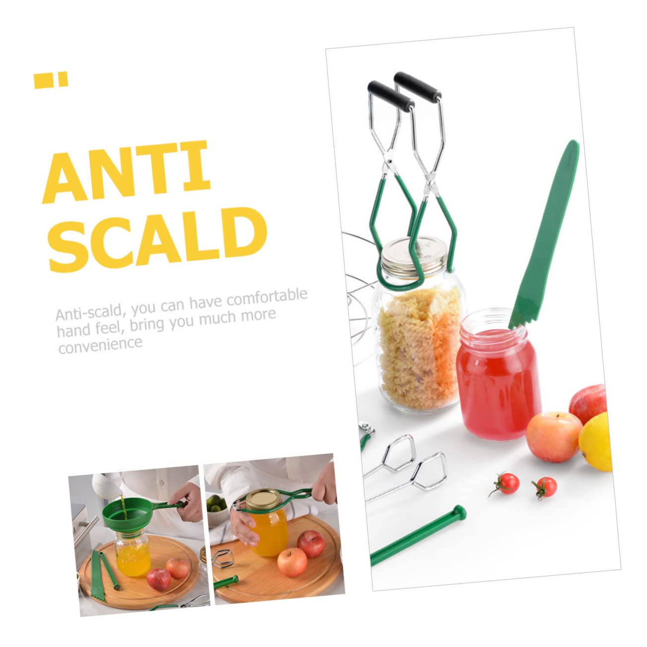 IMIKEYA Set Utensili per Inscatolamento 7 Pezzi Imbuto a Bocca Larga e Sollevatore Barattoli in Materiale Sicuro, Kit Professionale per Conserve e Marmellate, Attrezzatura Cucina