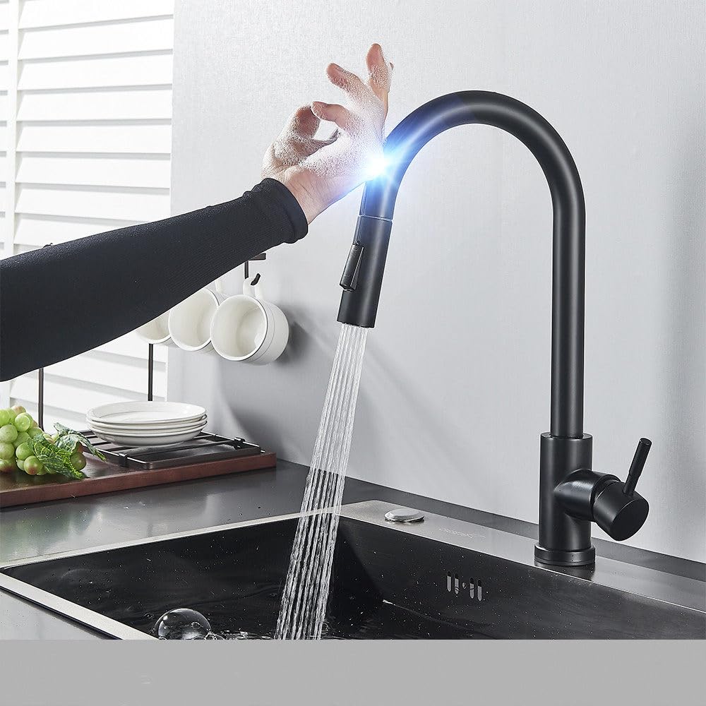 ZQFHSX Touchless Kitchen Faucet with Motion Sensor for Hands-Free Operation in Modern Kitchens