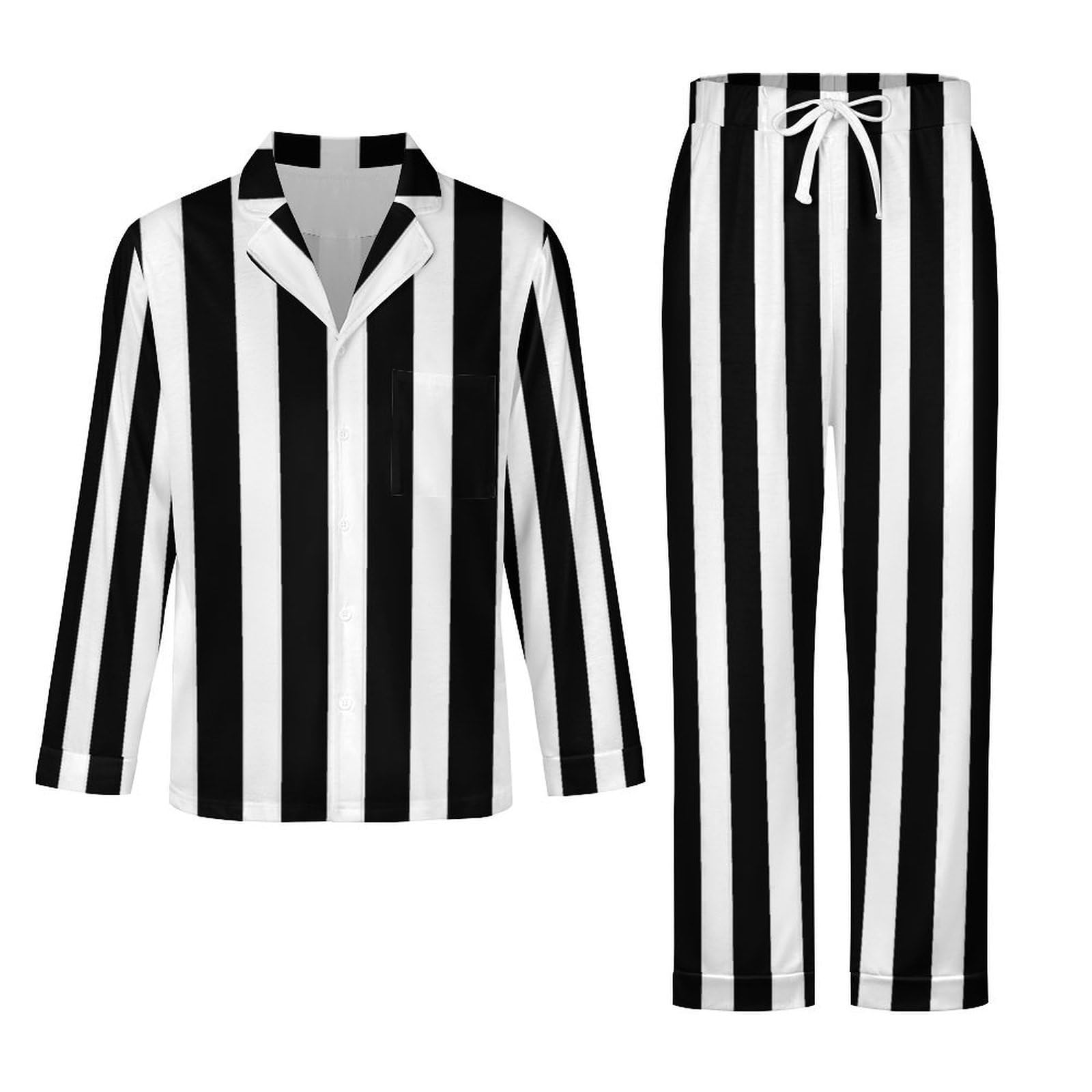 Biancheria da notte da uomo, set pigiama con zampa di bulldog francese e cane, camicia a maniche lunghe con bottoni e pantaloni