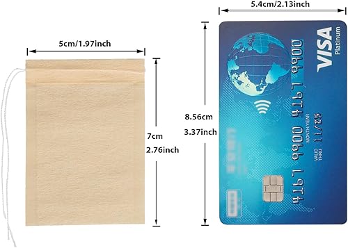 Miniatura 3 de Eketirry 100 bolsas de té desechables para té suelto, pequeña bolsa de té vacía con material de pulpa de madera, bolsa de filtro de té sin blanquear
